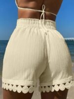 New Summer Women'S Shorts, Fashionable Elastic Waist Comfortable Wide Leg Pants In Bohemian Style For Beach Vacation - Image 6