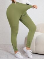 Big Size Leggings With Button Details