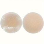 1Pc Seamless Silicone Nipple Covers, Invisible & Reusable Anti-Convex Pasties In Light Beige, Skin-Tone, And Dark Brownish-Red, Hand-Washable Women'S Lingerie Accessories - Image 3
