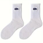 4Pairs Men'S Casual Sports Socks, Breathable Comfy Sweat Absorption Stockings, Skateboard Socks, Men'S Trendy Socks For Spring Summer - Image 2