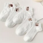 5 Pairs Cartoon Pattern Socks, Cute Japanese Style Short Socks, Women'S Stockings & Hosiery - Image 3