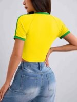 Letter Print Crew Neck T-Shirt, Y2K Short Sleeve Crop T-Shirt For Spring & Summer, Women'S Clothing - Image 5