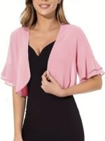 Layered Flare Sleeve Crop Blouse, Versatile Open Front Blouse For Spring & Summer, Women'S Clothing - Image 7