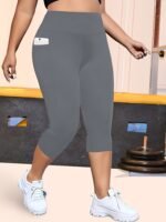 Plus Size High-Waisted Leopard Print Capri Pants With Side Pocket - Stretchy Casual Skinny Jeans For Spring/Summer/Fall, Casual Wear|Leopard Print Pants|Stretchy Fabric - Image 10