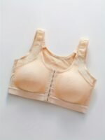 Women'S Plus Size Breathable Mesh Sports Bra - Front Hook Closure, Medium Support Tummy Control Shaping Camisole With Semi-Sheer Mesh Back For Gym & Casual Wear, Gym Shapewear | Sporty Aesthetic | Breathable Mesh Fabric