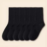 6/10/20 Pairs Of Plain Black And White Socks, Simple And Comfortable Mid-Calf Socks, Suitable For Autumn And Winter, Men'S And Women'S Socks - Image 4