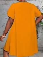 Women'S Elegant Bow Tie Neckline Dress - Vibrant Green Fitted Solid Color, Short Sleeve Lightweight For Spring Summer Fall, Casual To Semi-Formal Occasions, Seasonal Fashion, Smooth Glossy Texture, Spring Fashion, Quality Stitching, Stylish Ladies - Image 10