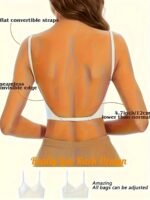 Seamless Backless T-Shirt Bra For Women - Sexy, Wireless With Removable Pads, Nylon & Elastane Blend, Hand Washable - Image 4