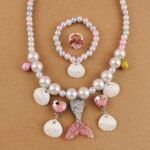Mermaid Necklace Bracelet Set Mermaid Jewelry Kit Included Shell Necklace Bracelet Ring Earrings For Mermaid Party Costume Jewelry Supplies - Image 7