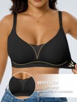 Seamless Jelly Women'S Sports Bra - Wireless, Comfortable Support With Removable Pads, Adjustable Straps, Mesh Design For Yoga, Pilates, Running & Casual Attire