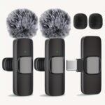 Wireless Clip-On Lavalier Microphone System, Omnidirectional, Usb-C, One-Touch Recording, Usb Charging, With Rechargeable Lithium Polymer Battery, For Streaming And Video Conferencing