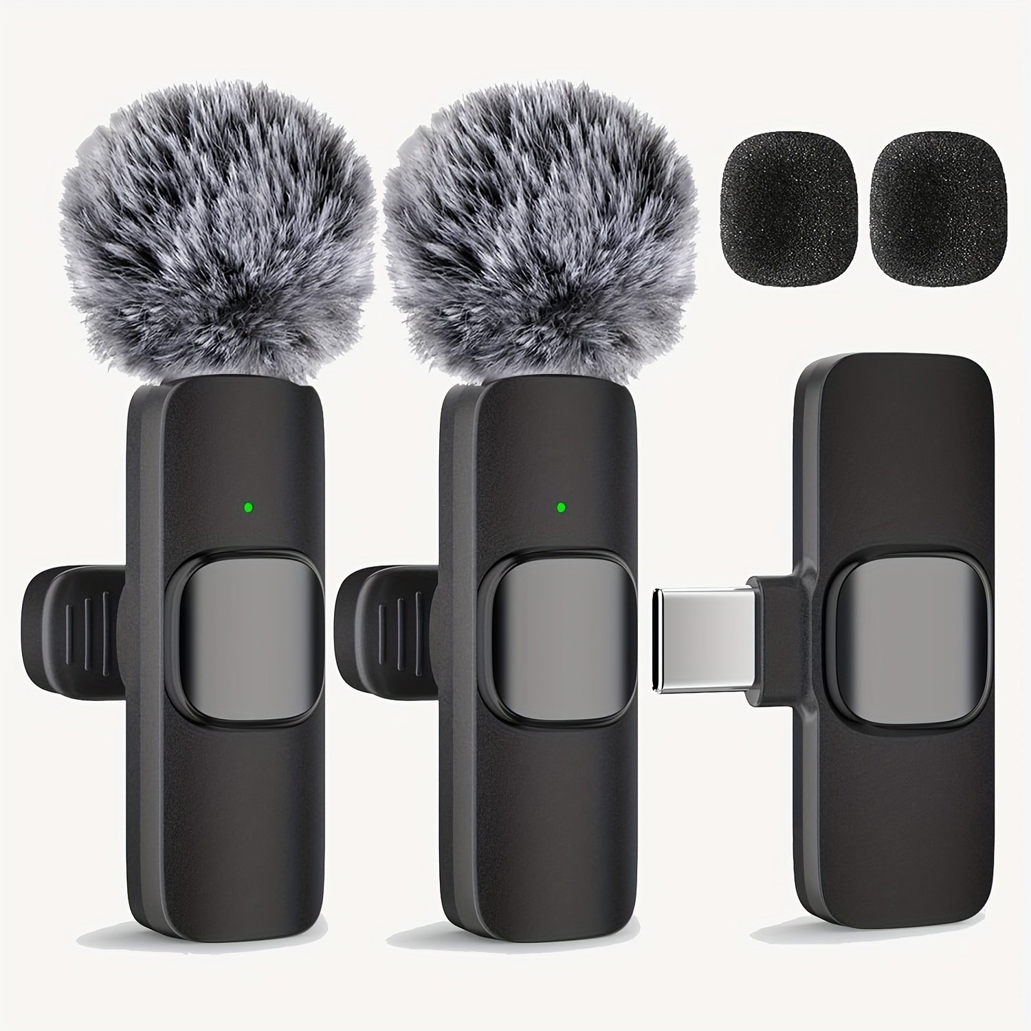 product-fancy-f583b932-1069-45dc-86cb-42f14bd523e2.jpg Wireless Clip-On Lavalier Microphone System, Omnidirectional, Usb-C, One-Touch Recording, Usb Charging, With Rechargeable Lithium Polymer Battery, For Streaming And Video Conferencing - Image 1