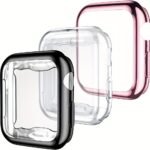 3Pcs/Set Men Women Tpu Full Cover High Definition Ultra Thin Watch Case, Anti-Drop Fashionable Casual Screen Protector Cover, For Apple Watch Case 38/40/41/42/44/45/46/49Mm, For Apple Watch Series Ultra/Se/11/10/9/8/7/6/5/4/3/2/1, Intelligent Watch Case Accessories - Image 9