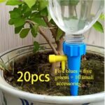 20Pcs Five Blues + Five Greens + 10 Small Accessories Automatic Self-Spraying Adjustable Plant Watering Nozzle With Slow Release Control Valve Switch For Outdoor And Vacation Plant Watering, Lazy Watering Artifact, Random Color