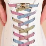 1 Pair Of Rhinestone Buckle Shoelaces, No Need To Take Off Shoes, 2 Elastic Bands And 2 Shoe Lace Buckles, Colorful Fashion Gradient Rainbow Laces Suitable For Casual Shoes And Sports Shoes - Image 8