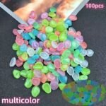 100Pcs/500Pcs Outdoor Glowing Miniature Pebbles, Garden Pots Mini Garden Accessories, Yard Decor, Yard Essentials, Wedding Party Decor, Festival Supplies, Garden Aquarium Glow Stones! (0.8*1Cm) - Made Of Resin - Image 3