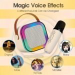Mini Portable Karaoke System With 1 Or 2 Wireless Microphones - Colorful Led Disco Lights, Rechargeable Lithium Battery, Usb Charging, Ideal For Home Parties, Birthdays, And Valentine'S Day Gifts, Karaoke Equipment|Modern Karaoke Machine|Wireless Microphone - Image 3