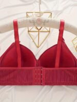 Women'S Plus Size Comfortable Striped Wireless Bra - Maternity Friendly, Medium Support, Knit Polyester Fabric, Regular Fit, All-Season Wear, Everyday Comfort Wear | Elegant Striped Design | Medium Support Bra, Ladies Underwear - Image 9