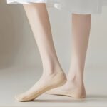 5 Pairs Of Ice Sliky Fiber Fabric Toeless Boat Socks For Women, Summer Short Socks In Solid Colors, Invisible Thin Socks - Image 2