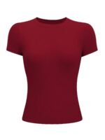 Women'S Slim Fit Stretchy T-Shirt - Black, Short Sleeve, Summer Casual Top, Comfortable & Breathable, Perfect For Casual Attire, Casual Attire Tee | Sleek Casual Style | Polyester Spandex Blend - Image 10