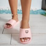 Women'S Thick Sole Non-Slip Eva Slides - Casual Slip-On Beach Indoor/Outdoor Sandals, Cartoon Design, All Seasons, Sizes 36-45, Available In White, Gray, Purple, Green, Black, Pink - Image 4