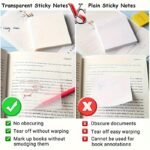 2 Packs 100 Sheets Transparent Waterproof Sticky Notes, 7.59X7.59Cm Square Self-Adhesive Notebook For Diary & Book Annotation, Ideal For School & Office Organization - Image 5