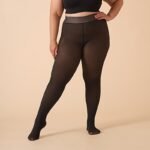 Autumn And Winter Collection Plus-Size Women'S Thickened Fleece-Lined Tights, High-Waisted Stretchy Warm Leggings, Fleece-Lined High-Elastic Base Layer Stockings, Thermal Pants. - Image 4