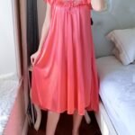 Cross-Border Sexy Women'S Nightgown Made Of Lace, Plus Size, Solid Color Floral Sleepwear, Thin Short-Sleeve Lace Dress.