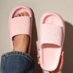 Women'S Solid Color Eva Slippers, Summer Home Leisure Slippers With Eva Sole, Insole, Upper, Inner Material, Hand Wash Only