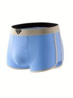 3Pcs Men'S Boxer Briefs - Breathable Mid-Rise Underwear With Elastic Waistband, Soft Stretch Polyester-Spandex Blend, Non-See-Through Knit Fabric, Solid Colors (Light Blue/Beige/White/Light Khaki) - Machine Washable, Everyday Comfort, Minimalist Design, Durable Construction, High Elasticity - Image 7