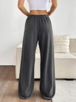 Women'S Casual Wide-Leg Joggers - Gray Drawstring Waist, Elastic Waistband, Comfortable Loose Fit For Spring/Summer/Fall, Perfect For Casual Attire, Jogging Pants - Image 7