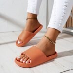 Solid Color Eva Pillow Slides, Soft Sole Lightweight Home Bathroom Slides, Non-Slip Comfort Beach Shoes - Image 9