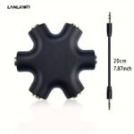Lanlison 3.5Mm Audio Splitter With Cable - Dual Headphone Jack, For Smartphones, Computers, Tablets - Compatible With, No External Power Needed, Compatible With (Black/Blue/White) - Ideal For Home, Office, Classroom, Podcasting, Live Streaming, Live Streaming Accessories, Sleek Device Design, Durable Audio Gear - Image 3