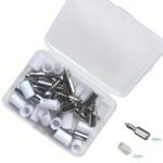 40Pcs Heavy-Duty Metal Shelf Support Pins With Anti-Slip Sleeves - Self-Tapping Screws, Self-Tapping Screws For Cabinet Partition, Laminate Board Brackets, | Modern Shelf Design | Durable Metal Pins, Shelf Brackets & Supports - Image 3