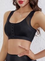 New Plus Size Gathered Non-Steel Ring Breathable Hole Bra Bra Vest Style Bra Suitable For And Front Buckle Adjustable Bra Breast Shrinking Bra Bra, Plus Size Bra Lingerie Front Buckle Design For Cam And Shaping, Ideal For And Summer Wear - Image 10