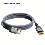 Alclap 10K 8K Hdtv Cable 2.1, 48Gbps High-Speed Hdtv Cable Supports 8K@60Hz/4K@120Hz/144Hz Hdtv Male To Hdtv Male Braided Cable Supports 3D, Earc, Hdr10, Hdcp 2.2 & 2.3, Dts:X, Don'T Change Hdtv-Related Text - Image 9