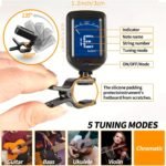 Alloy Guitar Capo Set With Digital Tuner, Picks Holder & 5 Picks 0.7Mm - Versatile Capo For Acoustic, Electric Guitars, Ukulele, Bass, Violin - Black - Image 3