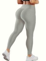 Women'S High-Waisted Peach Lift Yoga Pants - Stretchy, Butt-Lifting, High-Elasticity Fabric, Dark Blue, Perfect For Spring/Summer/Fall Workouts, Workout Leggings | Sleek Workout Pants | Highelasticity Pants, Workout Leggings - Image 6