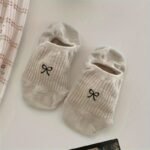 5 Pairs Women'S Ankle Socks With Cute Bow Detail - Breathable Lightweight No-Show Boat Socks For Casual & Athletic Wear, Assorted Neutral Colors, Machine Washable, Soft Fabric - Image 7