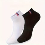 Men'S Casual Fashion Letter Print Breathable Sports No-Show Socks For All Seasons, 5/10/20 Pairs, Trainer Socks Women, Sports Socks Women, High Quality Socks For Men, Athletic Socks Mens, Mens Ancle Socks For Men, Workout Socks, Casual Wear, Trendy Socks, Stylish Socks, Soft Material, Hand Wash Only, Lightweight Socks, Performance Socks, Daily Wearers, Gym Enthusiasts - Image 8