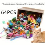 200Pcs/64Pcs/32Pcs/16Pcs Mixed Cat Toy Set - Assorted Plastic Toys For Multiple Cats, Random Colors & Styles, Keeps Playtime Fun Every Day (Plastic/Polyester/Artificial Feathers) - Image 7