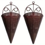 2/4Pcs Creative Simulation Hanging Vase Flower Basket, Triangle Wall Art Rattan Woven Wall Hanging Flower Device, Indoor Decoration Hanging Basket Flower Pot Holder - Image 7