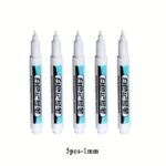5-6Pcs White Waterproof Gel Roller Ball Pens, 0.7Mm 1Mm 2.5Mm, Medium Point, Alcohol-Based Ink, For Notebook, Plastic Surface, Painting, Marking, Writing - Image 5