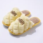 Women'S Plaid Color-Block Winter Slippers - Cozy Plush Faux Fur Lining, Non-Slip Pvc Sole, Soft Fabric Indoor House Shoes For Cold Floors, Grey & White Options, Cute Slippers, Plush Fur Interior, Durable Traction Footwear - Image 5