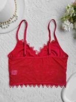 Floral Lace Push Up Cami Coeset, Contrast Mesh Hollow Out Crop Top Bra, Women'S Lingerie & Underwear - Image 8