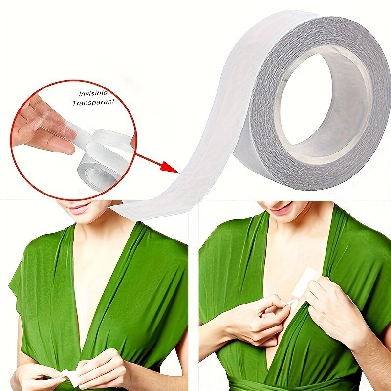 product-fancy-fdb3e1ec-57ab-491f-ac23-2b6a29b1d37f.jpg 1 Roll Hypoallergenic Double-Sided Clothing Tape - Waterproof & Sweatproof, Self-Adhesive Strips For Secure Fitting & Comfortable Wear, Ideal For Dresses & Blouses - Image 1