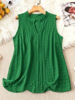 Elegant V-Neck Tank Top For Women, Made Of Solid Color Knitted Fabric, Featuring High Elasticity, Suitable For Wearing In All Seasons.