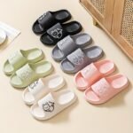 Unisex Cute Cartoon Decor Pillow Slides, Lightweight Soft Sole Home Bathroom Slides, Non-Slip Eva Summer Beach Shoes