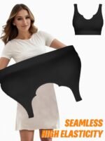 Women'S Daily Casual Low-Collar Non-Removable Chest Pad Bra, Seamless Breathable, Medium Stretch Polyamide Knit Fabric, 120G/?, Solid Color, Easy Comfortable, Sexy, For Women