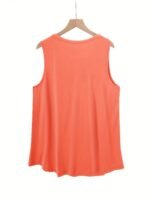 Solid Color Versatile Sleeveless Chest Pleated Casual Vacation Top - Image 8